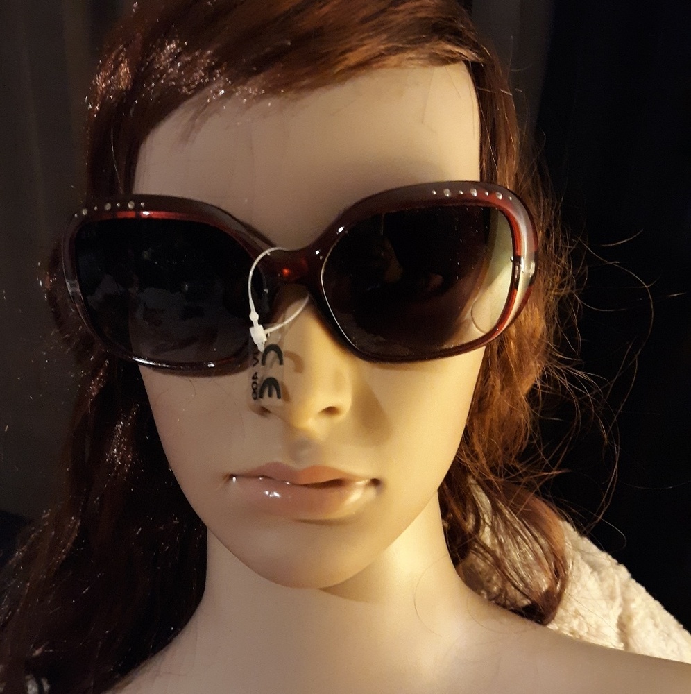 Reddish Brown Crystal Sunglasses